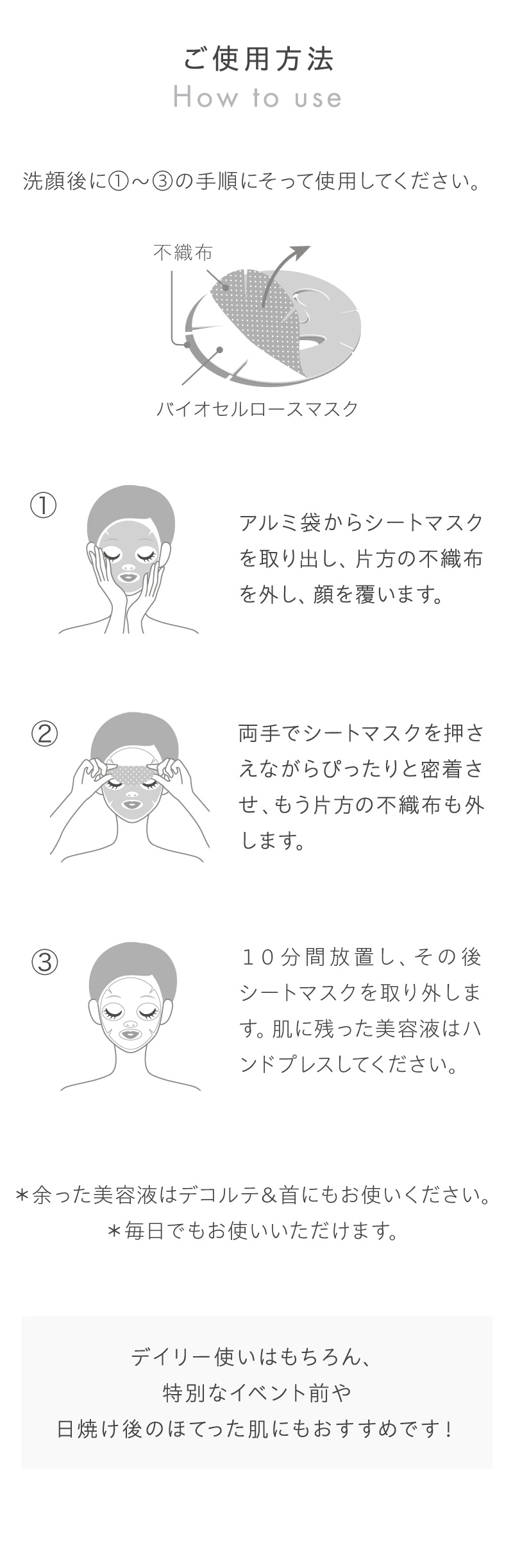 使用方法　10分間放置します。