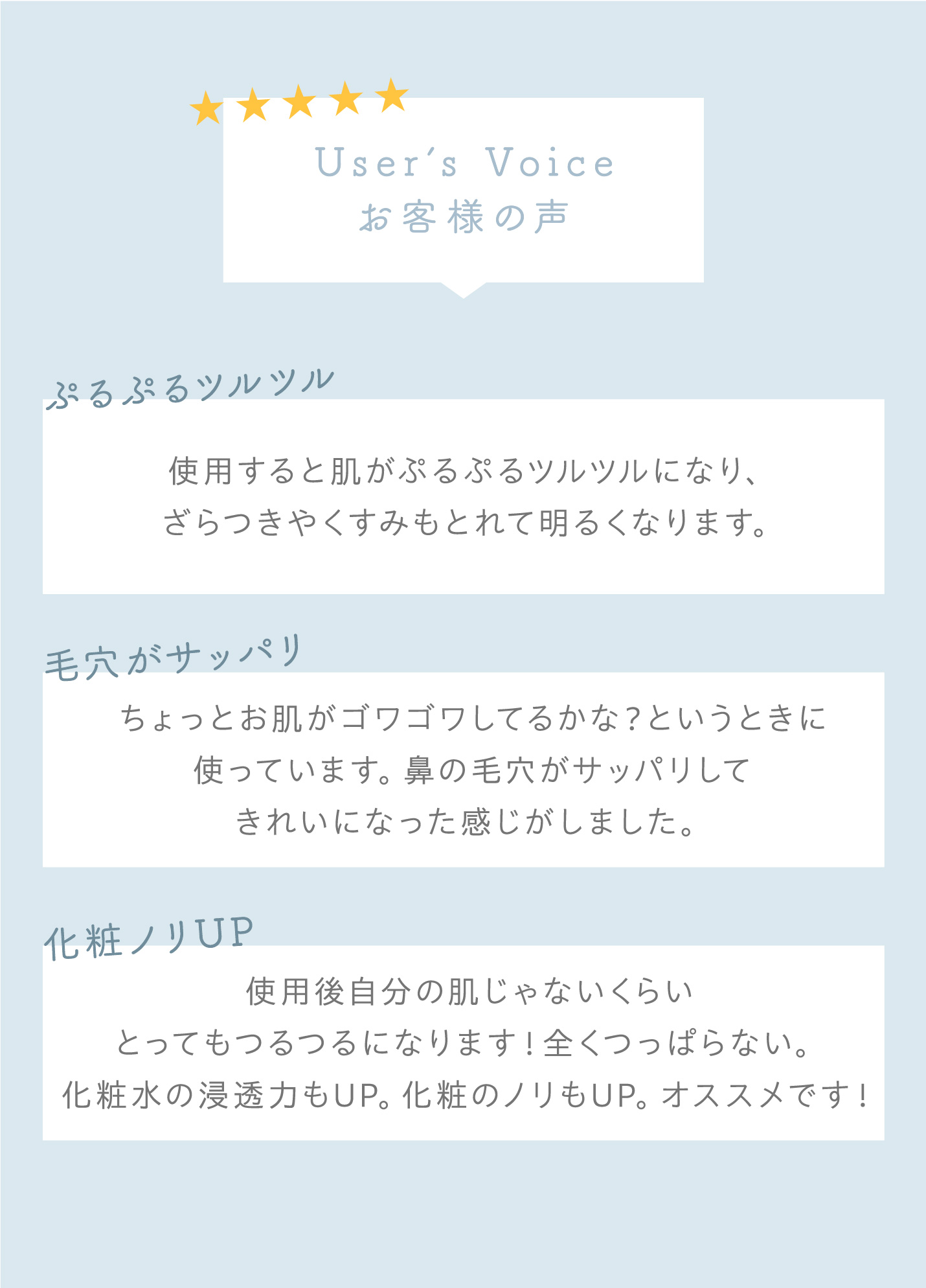お客様の声 ユーザーボイス