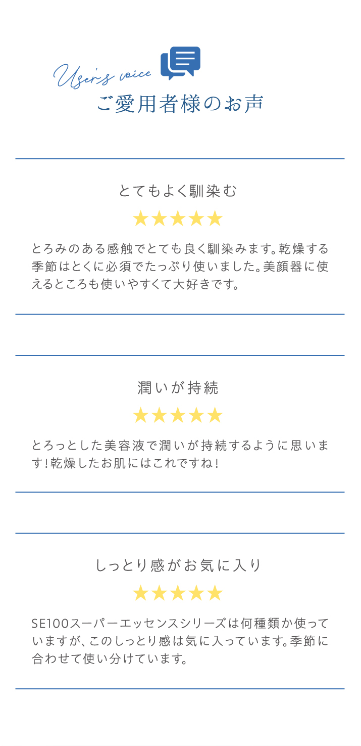 ご愛用者様のお声 ユーザーレビュー