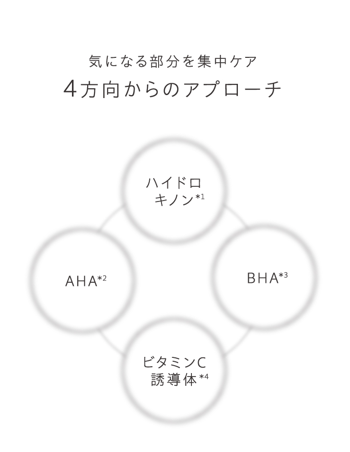 気になる部分を集中ケア。4方向からのアプローチ